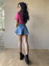 Shorts di jeans modello farfalla